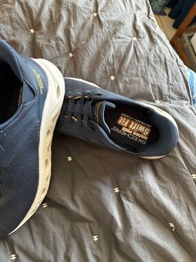 Skechers Men’s Navy and White Athletic Lace-Up Sneakers